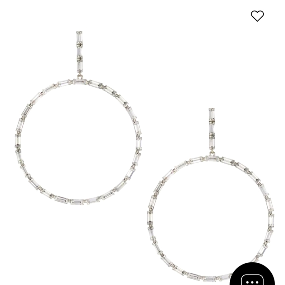 Gorgeous Nadri Baguette Drop Hoop Earrings